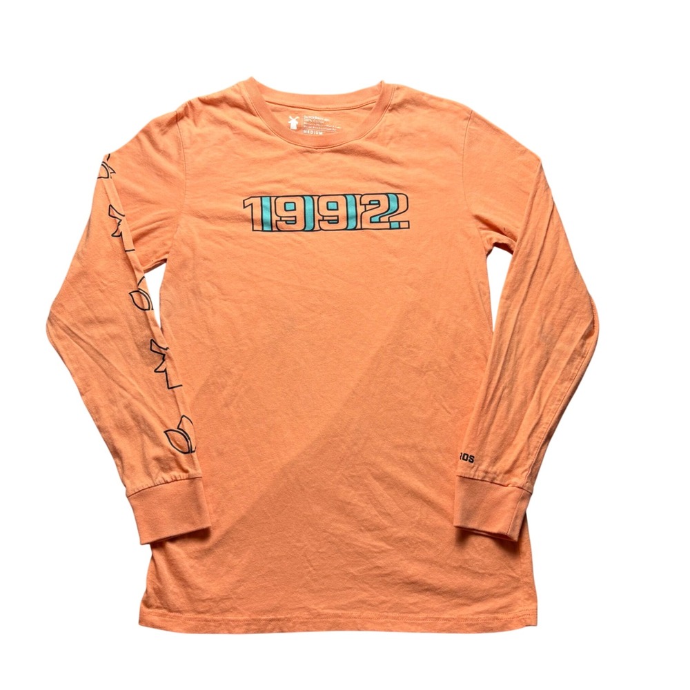 Dutch Bros Coffee T Shirt Mens Medium Orange Cotton 1992 Graphic Long Sleeve